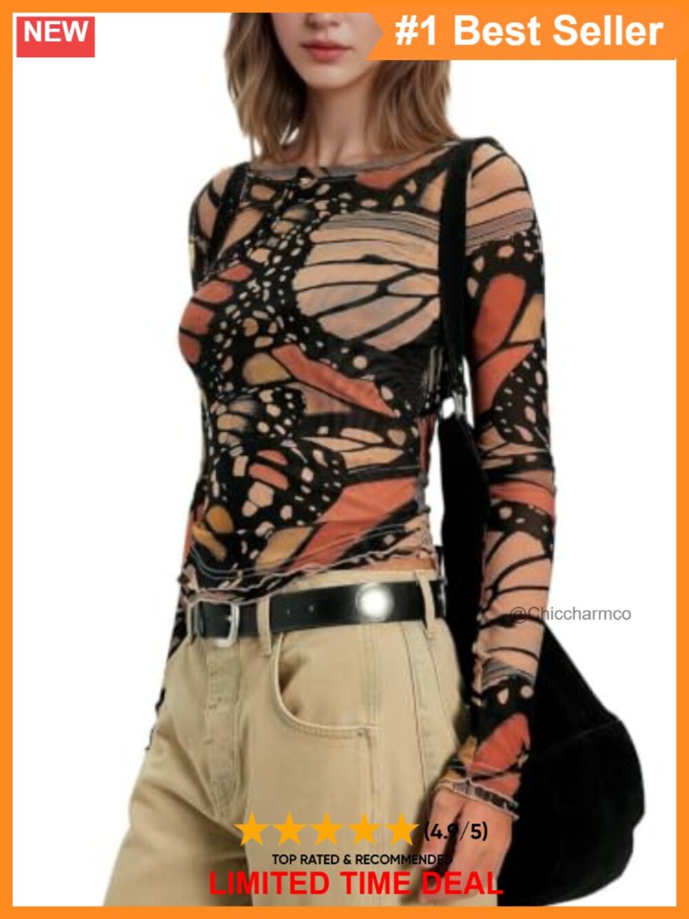Women Floral Mesh Long Sleeve Sheer Tee Crewneck Slim Fit Y2K Going Out Top